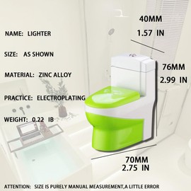 DAKOELWP Unique Toilet Lighter,Toilet-Shaped Butane Lighter, Jet Torch Flame Windproof Lighter, Suitable for Camping Barbecue Candles Birthday Man Gifts (Gas not Included) (Green)