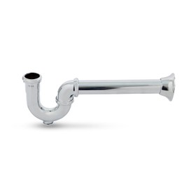 Highcraft Brass P-Trap 1-1/2" Basin Sink Waste Trap with Flange Utility/Milwaukee Style 20-Gauge Sink Trap for Bathroom Sink, Kitchen Sink, Tubular Drain Applications, Chrome Plated Brass Drain Trap