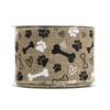 MEEDEE Paw Print Ribbon Wired Dog Ribbon Wire 2.5 inch
