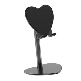 Operitacx Heart Shaped Metal Desktop Tablet Support Flexible Phone Bracket for Home Office Durable and Shockproof Design Compatible with All Devices Black
