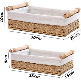 2-Pack Woven Storage Baskets, Decorative Organizer Bins, Multi-Purpose Basketry, Eco-Friendly Box for Kitchen and Bathroom Use