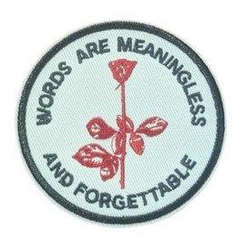 Generic Depeche Patch Words are Meaningless and Forgetable Enjoy The Silence DM Violator Rose Lyrics 80s Music Rock Goth Synthpop Embroidered Iron On Round Patch 3"", Regular