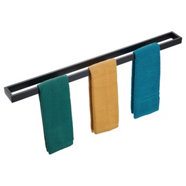 KOKOSIRI Towel Bar Matte Black Bath Towel Holder 32-Inch Kitchen Rack Stainless Steel for Bathroom Hardware Wall Mounted, 1 Pack B4008BK-L32