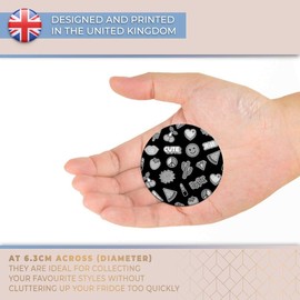 Destination Vinyl ltd Magnet for Refrigerator, Fridge BW - Cute Girls Icons Teenager Teen for Office, Cabinet and Whiteboard, Magnetic Stickers, 42163