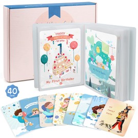 Leacckl Baby Milestone Cards, Comes with an Extra Photo Album, 40 Shower Milestone Cards, Newborn Milestone, New Born Baby Gifts