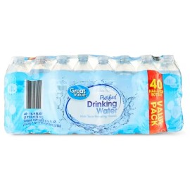 Unbranded Great Value Purified Drinking Water, 16.9 Fl. Oz., 40 Count