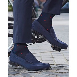 FALKE Men's Dot Socks Breathable Cotton Reinforced Men's Socks Fine Flat Seam for Pressure-free Toe Polka Dot Business Everyday 1 Pair, Red (Scarlet 8228)