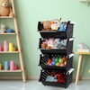 Wekioger 4 Pack Plastic Stackable Storage Baskets, Large Stacking Organizer