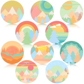 Outus 120 Pcs Moving Mountain Circle Cutouts for Classroom 3.94 Inch Large Paper Circles Round Mountain Bulletin Board Decoration Themed Die Cuts for DIY Craft Office School Projects Wall Decor
