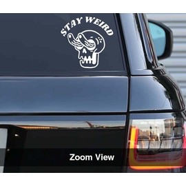 Printbeat Stay Weird Creepy Skull Vinyl Decals Stickers for Cars, Vans, Trucks, and laptops (6x6)