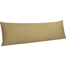NTBAY Egyptian Cotton Body Pillowcase - 500 Thread Count Cotton Body Pillow Cover - Soft and Breathable Envelope Closure Body Pillowcase for Adults, 20x54 Inches, Khaki
