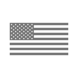 American US Flag [Pick Color/Size] Vinyl Decal Sticker for Laptop/Car/Truck/Window/Bumper (18in x 10in, Matte Gray)