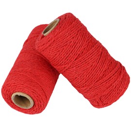 656 Feet Cotton Baker's Twine Spool 10 Ply,Crafts Twine String for DIY Crafts and Gift Wrapping (Red)