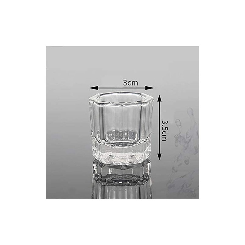 PandaSpa 2 Pieces Dappen Dish Crystal Bowl Glass Acrylic Nail