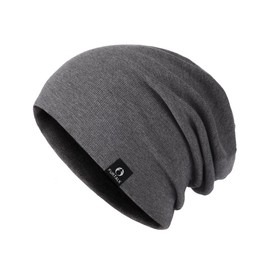 FURTALK Slouchy Beanie for Men Women Soft Knit Stretchy Skull Cap Stylish & Warm, Dark Grey