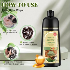 LOOPGENIE Hair Dye Shampoo 3 in 1 for Women & Men 100% Gray Hair Coverage - Herbal Ingredients Natural Plant Hair Color - Hair Dye in Minutes 500ML（Chestnut Brown）