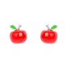 Cute Red Apple Mini Stud Earrings 925 Sterling Silver Fruit