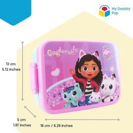 My sweety pop - Gabby's Dollhouse Lunch Box - Lunch Box - Children - Crib - Nursery - School - Holiday - Meal - 16 cm - Gift Idea (Gabby's Dollhouse - Blue/Pink)