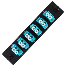 GESD 6 Duplex 12 Core LC Adapters LGX Footprint OM3 Fiber Patch Panel Loaded 12 Fiber Ports Couplers Enclosure - LC UPC Blue Compatible with Multimode SingleMode |1.25G/10GB OM1-OM3