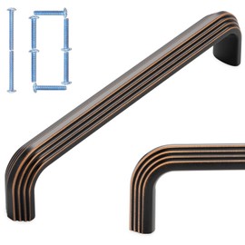 KOOFIZO 10-Pack Multi-Step Cabinet Pull, Oil Rubbed Bronze Furniture Handle, 5 Inch/128mm Hole Centers, Solid Hardware for Kitchen Cupboard Door, Bedroom Dresser Drawer, Bathroom, Vanity, Wardrobe