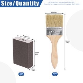 Glarks 16 Pieces 180 Grit Sanding Sponge 15 Pieces 10 x 7 x 2.5 cm Washable and Reusable Sanding Blocks and 1 Brush Ideal for Woodworking, Drywall, Metal Polishing