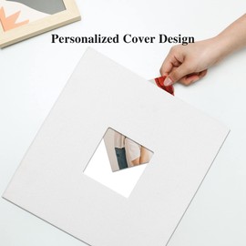 Vienrose Large Photo Album Self Adhesive for 4x6 8x10 10x12 Pictures Linen Scrapbook Album DIY 60 Blank Pages with A Metallic Pen