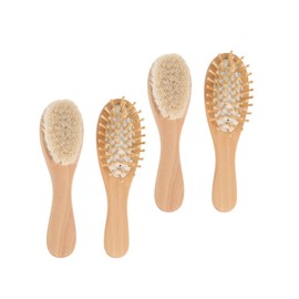 Kisangel Wooden Baby Hair Wash Hair Comb Multi-function Bathing Tool for Gentle Cleaning