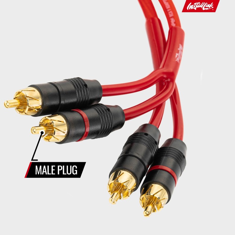Install Link Audio Cable RCA for Subwoofer or Stereo Cable,