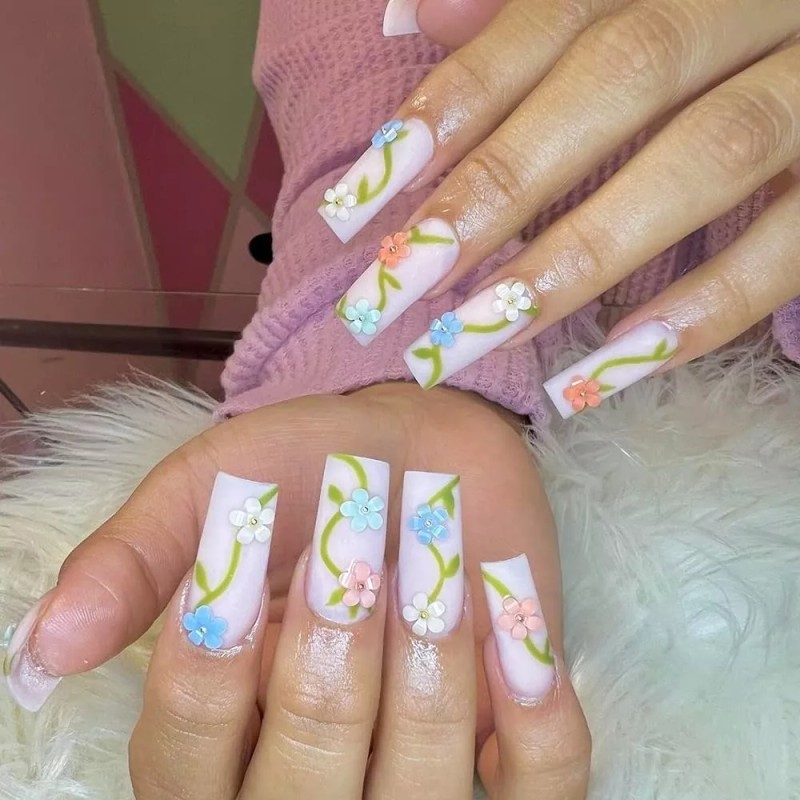 Qdsu Dijes Para Uñas Flores 3d Acrílicas