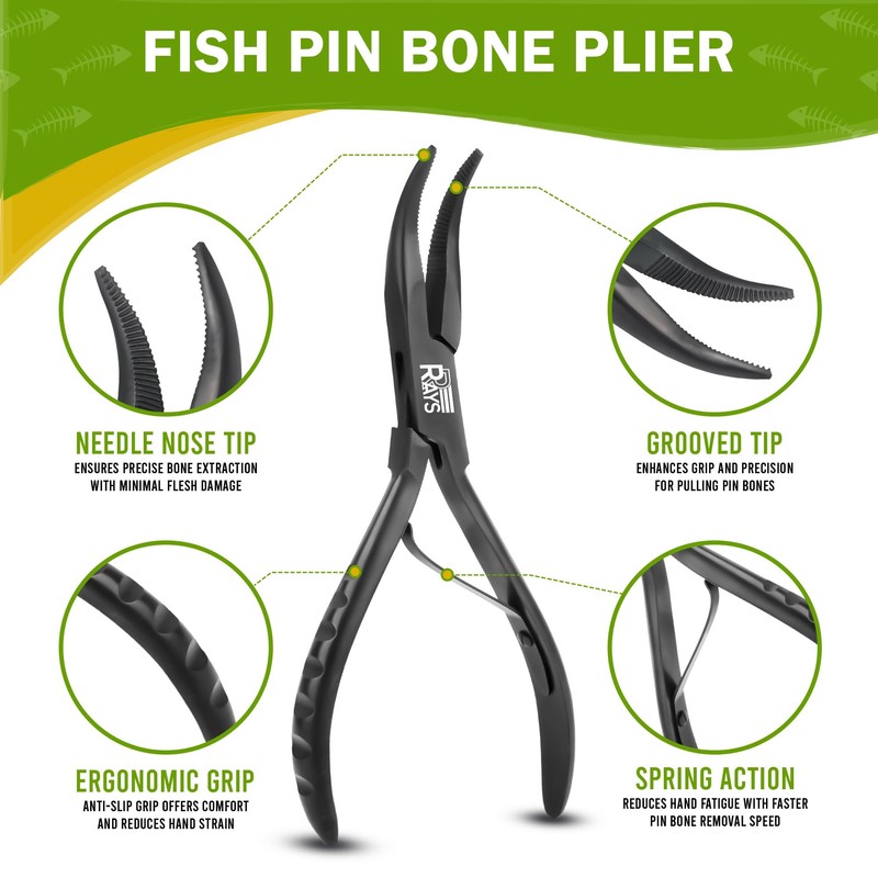 Fish Bone Pliers/Tweezers – Ergonomic Non-Slip Grip, Food-Grade Stainless Steel