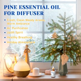 HIQILI Pine Needle Essential Oil, Strong Fresh Woody Fragrance for Better Breath Used with Aromatherapy Diffuser, Soap Candle Making Scent, DIY Perfume, Beard Shave and Cleaning Spray - 30ml