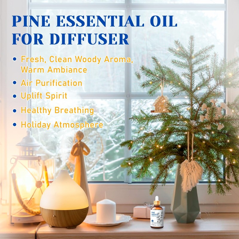 HIQILI Pine Needle Essential Oil, Strong Fresh Woody Fragrance for