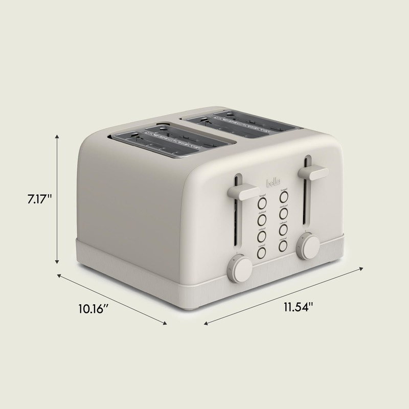 bella 4 Slice Toaster, 6 Setting Shade Control with Reheat