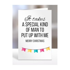 Merry Christmas Card, Birthday Gifts for Husband, Boyfriend, Partner, Spouse, Funny, Valentines Gifts for Him, Presents for Men, A5-191_108