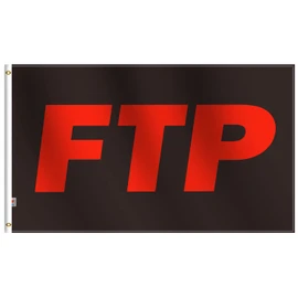 Double sided FTP Logo Flag 3x5Ft New, 100D Silk for Moderate Outdoor Indoor,FTP Banner House Decoration Yard Gift