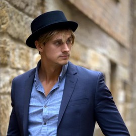 Trenzeo Porkpie Fashion Hat – Breathable Summer Mesh Pork Pie Hat for Men Outdoor Hat Men's Hats (UK, Alpha, M, Standard, Blue)