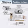 Dllween Polished Chrome Glass Door Knobs, Crystal Door Knob Interior