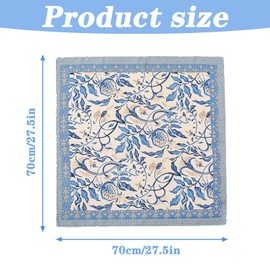 ZesNxj Kopftuch Damen Sommer, Bandana Damen, Quadratisches Grafikdruck Seidentuch Damen, Blau Elegantes Kopftücher für Damen Haarschmuck Opftuch Taschentuch HalsHandgelenk (70cmx70cm)