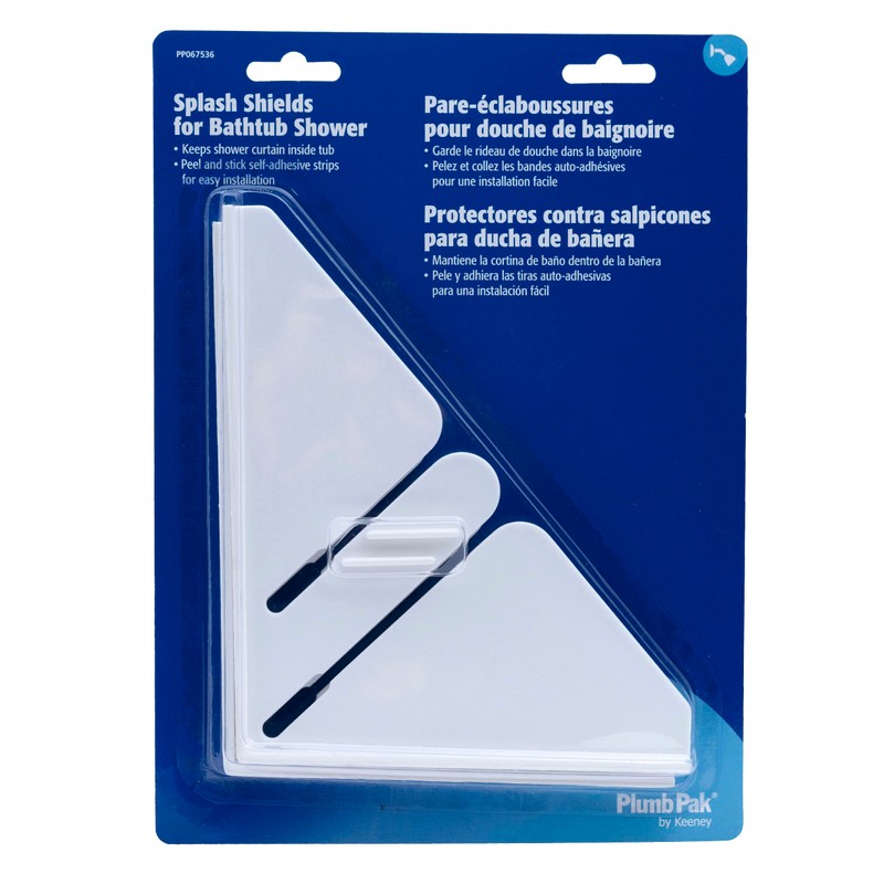 Plumb Pak PP067536 Plastic Bathtub and Shower Splash Shield Kit,