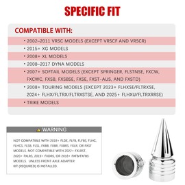 Front Axle Nut Covers CNC Black Chrome Caps Compatible with Harley Davidson Touring Sportster Trike Dyna Softail Street Glide Road King Iron 883 Fat Boy 2002-2024 (SpikeA-Chrome)