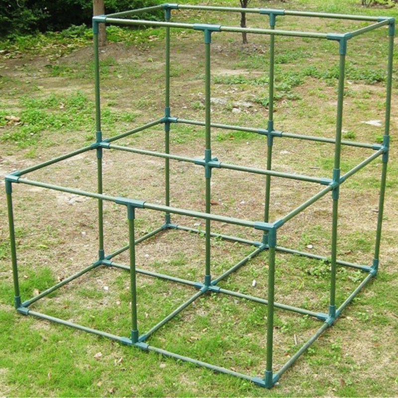 TopHomer 10pcs Greenhouse Frame Connectors 16mm Flat 4 Way Garden