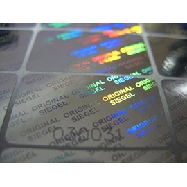 Holographic labels BY EtikettenWorld 17 mm x 30 mm ORIGINAL SEIGEL with serial numbers,EW-H-M120Es Tamper proof, Water proof, Security seal labels (1000)