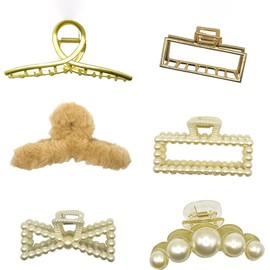 Noguez. Pinzas para Cabello, Juego de 6 Pinzas Antideslizantes para Pelo, Accesorios para Peinados, Pinzas de Pelo para Mujeres, Claw Clips.