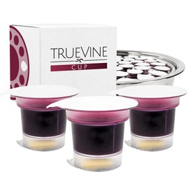 TrueVine Top & Bottom Communion Cups and Wafer Set - Prefilled Cups with Fresh Unleavened Bread & Grape Juice - Carefully Packaged & Easy to Open, Ideal First Communion Favors for Guests (100 Count)