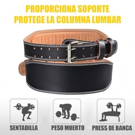 Cinturon para Pesas con Forro de Cuero, 6 Pulgadas Cinturón de Gym, Las Áreas Lumbar y Abdominal en Entrenamiento, para Levantamiento de Pesas, GYM, E