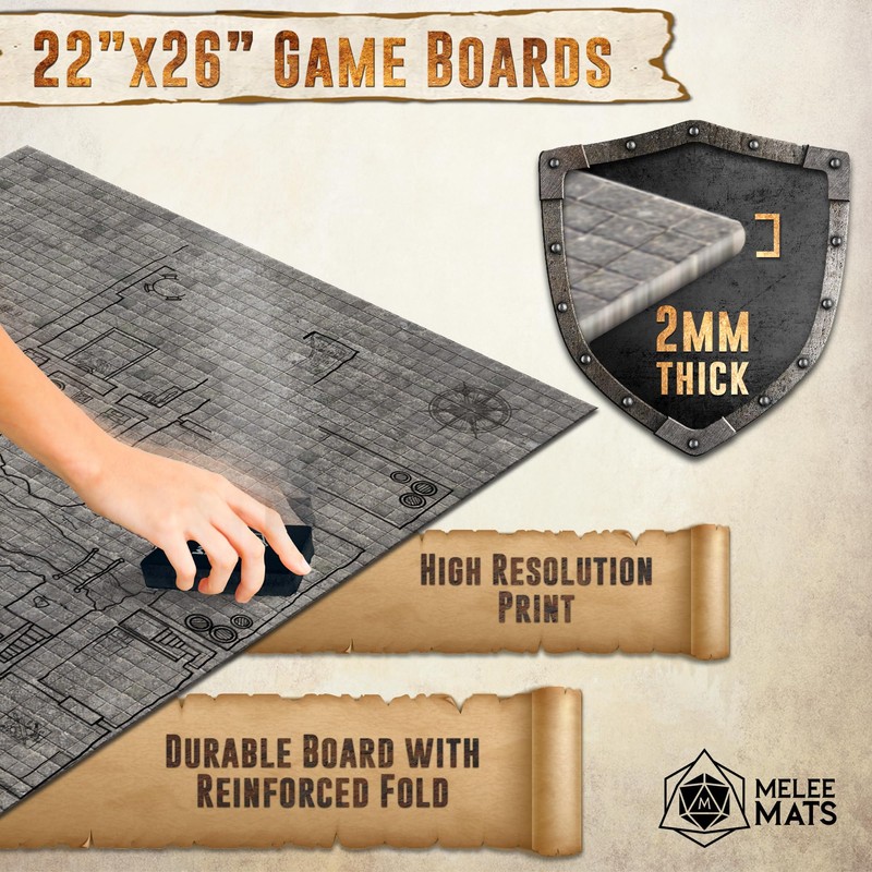 Melee Mats DND Map Starter Set - 22” x 26"