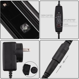 Aiicioo Reptile LED UVB Light - LED Terrarium Light with 3 Timing Function UVB Lamp UVB Bulb 4-Level Brightness Adjustable Lighting for Bearded Dragon Turtle Lizard (watts, 4)