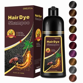 Light Brown Hair Dye Shampoo 3 in 1 for Gray Hair, Long-lasting & Natual Hair Color Shampoo, Instant Hair Dye for Men Women, Effect in Minutes 16.9 Fl Oz(Light Brown)