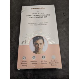 Glossmetics Luxe 4 in 1 Sonic Facial Cleansing & Exfoliating Device Purple