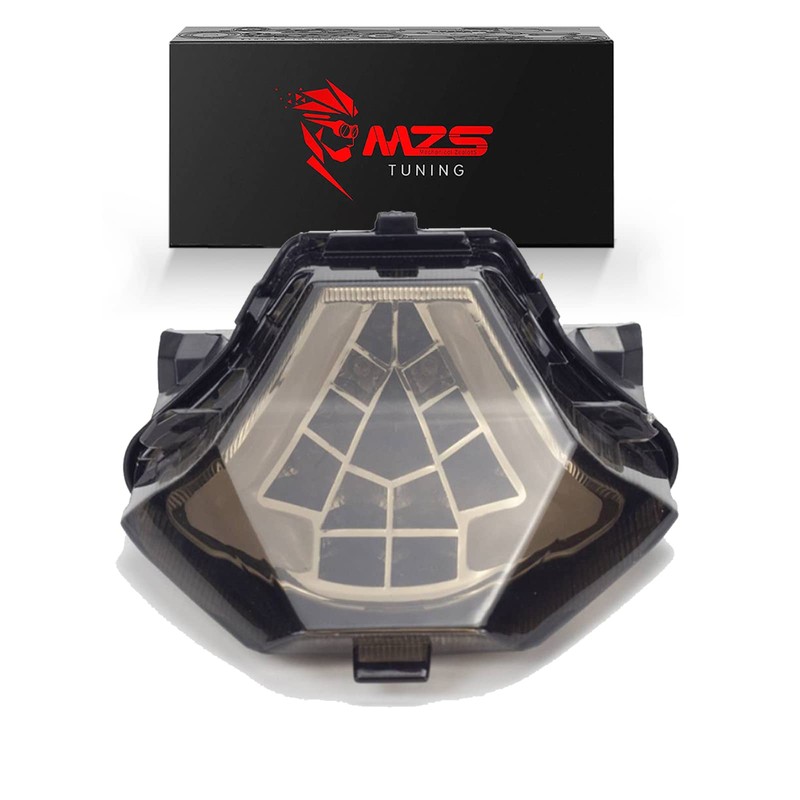 MZS Motorcycle Tail Light, LED Turn Signal Integrated Blinker Smoke